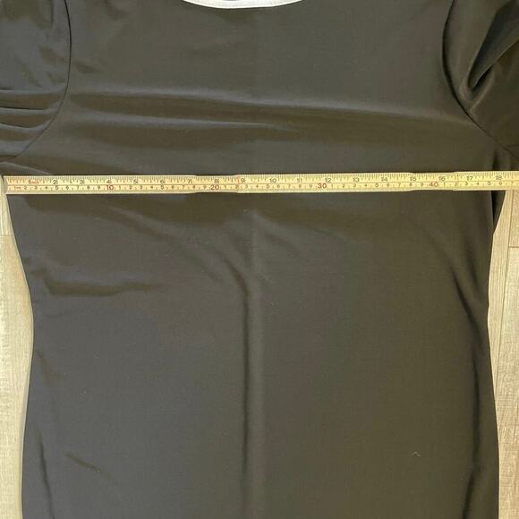 Nik And Nash Womens Dress Sz L Black Long Bell Sleeves Midi Boat Neck - Picture 5 of 11